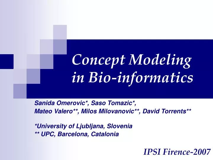 concept modeling in bio informatics