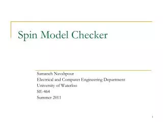 Spin Model Checker