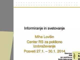 informiranje in svetovanje