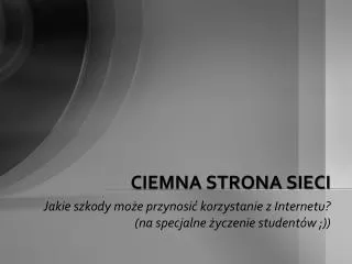 ciemna strona sieci
