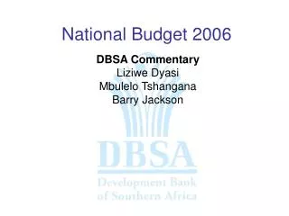National Budget 2006
