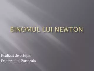 binomul lui newton