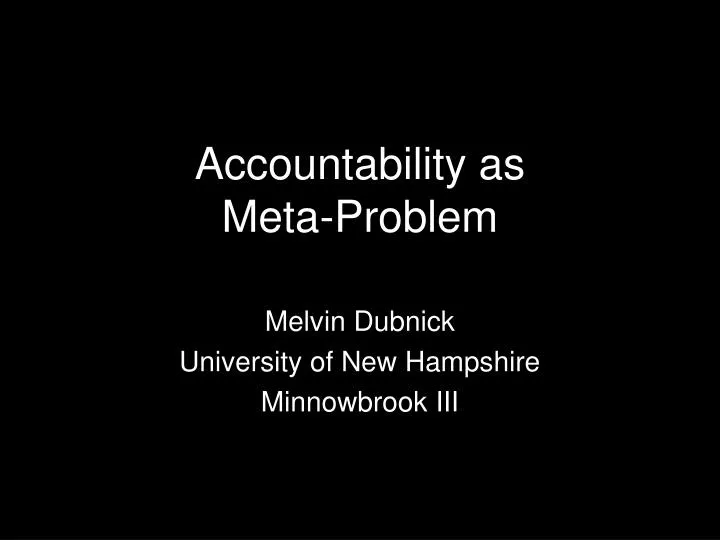 accountability as meta problem