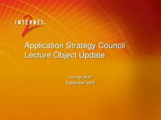 Application Strategy Council Lecture Object Update