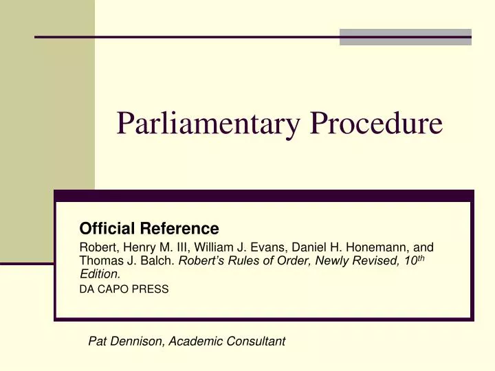 parliamentary procedure