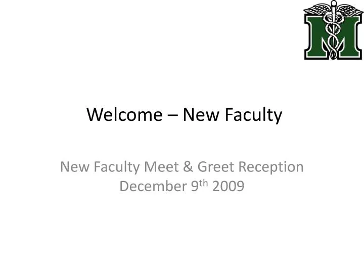 welcome new faculty