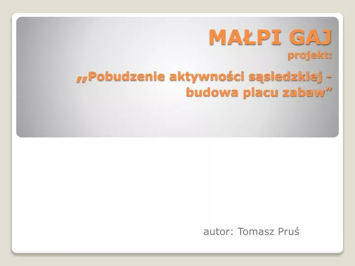 ma pi gaj projekt pobudzenie aktywno ci s siedzkiej budowa placu zabaw