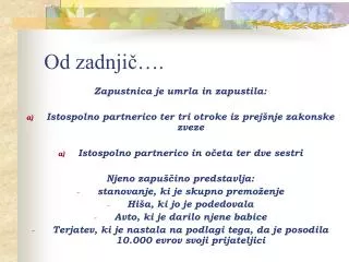 od zadnji