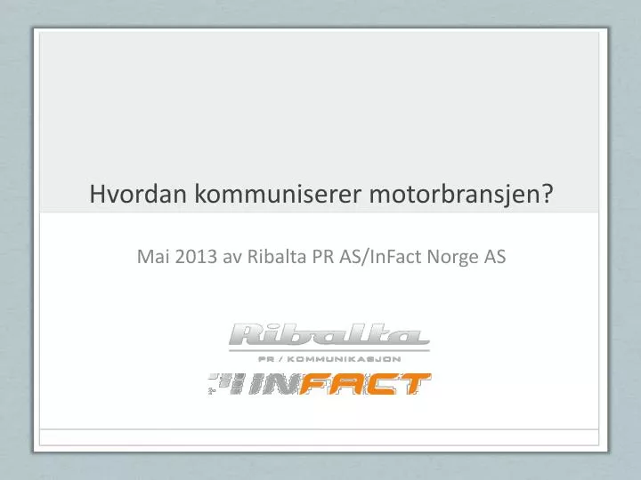 hvordan kommuniserer motorbransjen