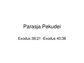 parasja pekudei