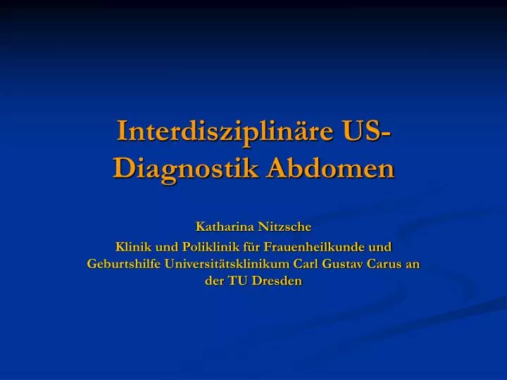 interdisziplin re us diagnostik abdomen