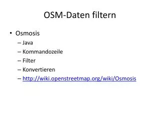 OSM-Daten filtern