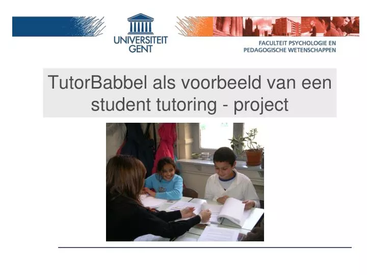 tutorbabbel als voorbeeld van een student tutoring project