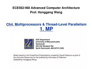 Ch4. M ulti p rocessors &amp; Thread-Level Parallelism 1. MP