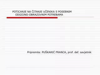 poticanje na itanje u enika s posebnim odgojno obrazovnim potrebama