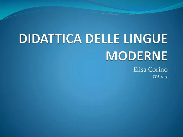 didattica delle lingue moderne