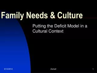 Family Needs &amp; Culture