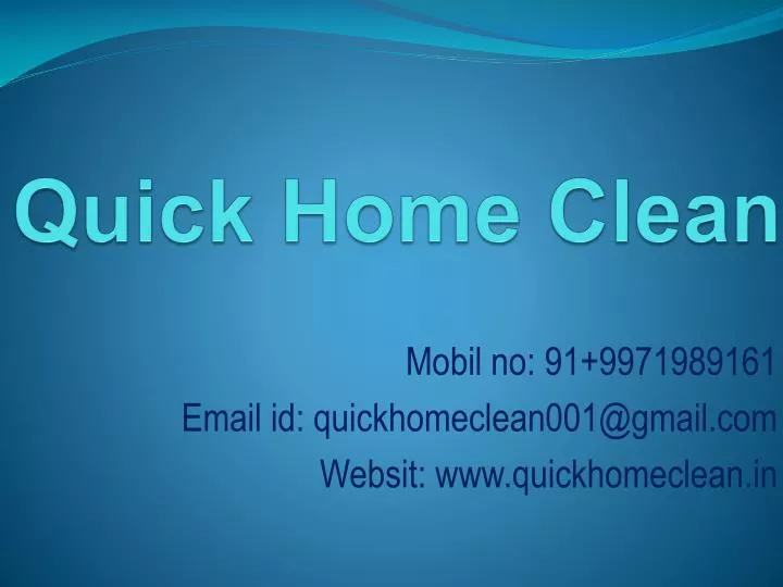 quick home clean