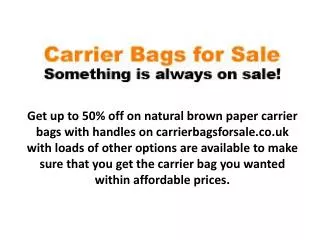Get up to 50% off on various carrier bags