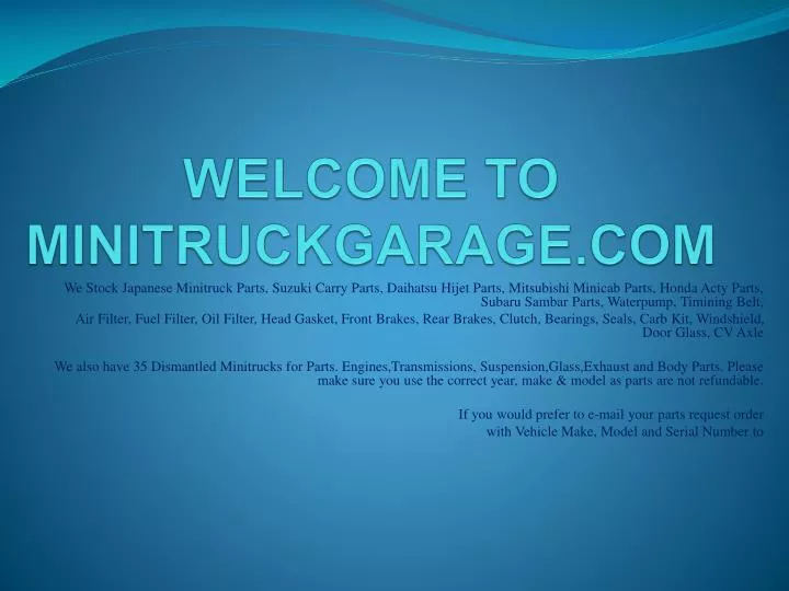 welcome to minitruckgarage com