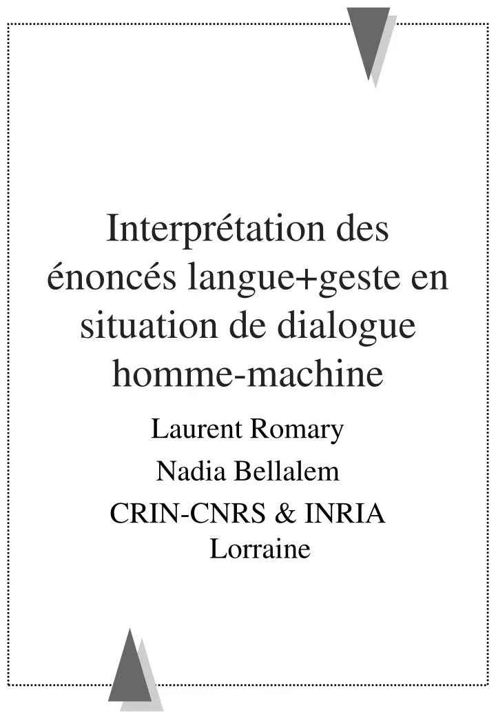 interpr tation des nonc s langue geste en situation de dialogue homme machine