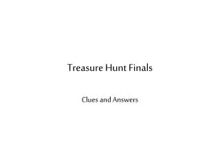 Treasure Hunt Finals