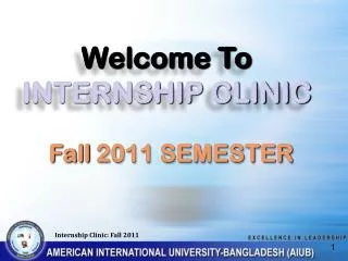 Welcome To INTERNSHIP CLINIC