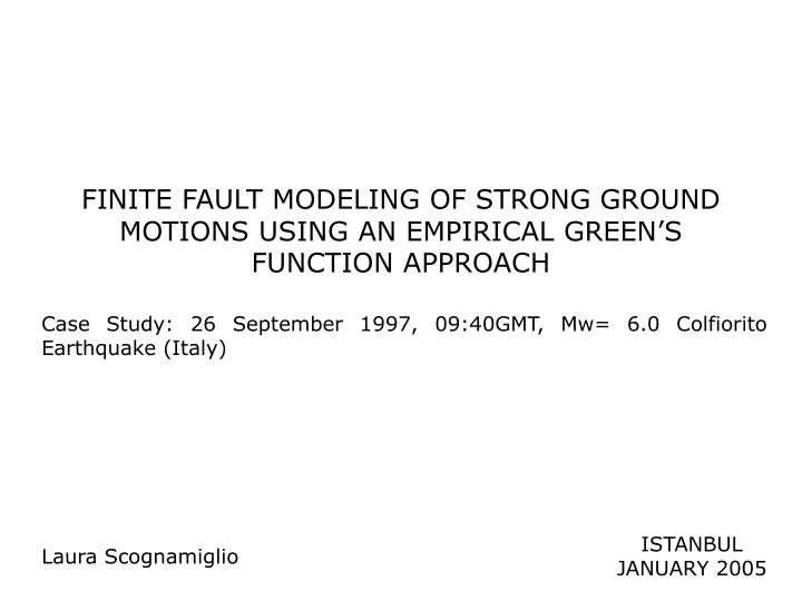 finite fault modeling of strong ground motions using an empirical green s function approach