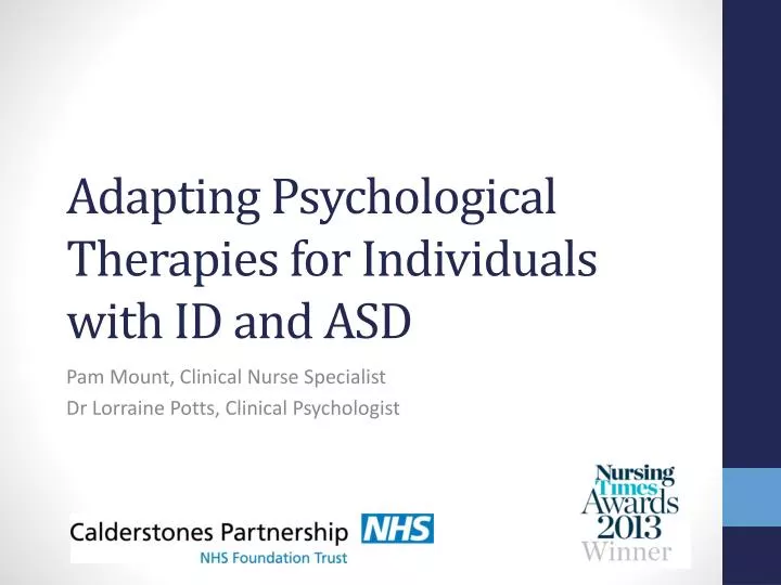 adapting psychological therapies for individuals with id and asd