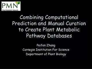 Peifen Zhang Carnegie Institution For Science Department of Plant Biology