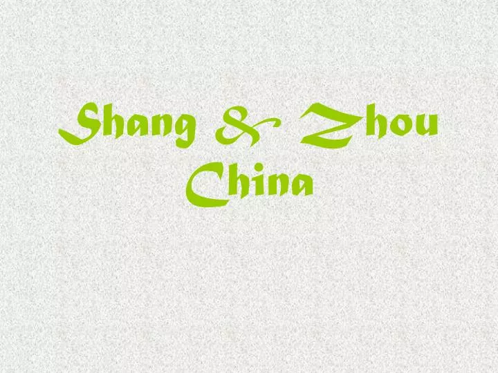 shang zhou china