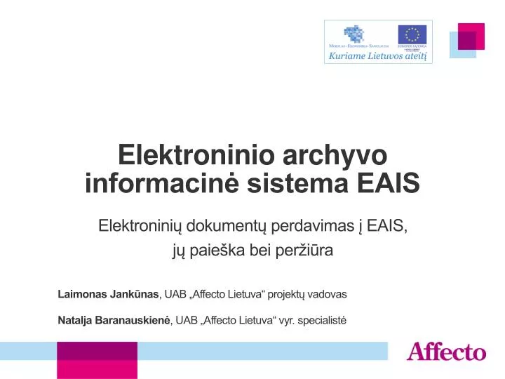 elektroninio archyvo informacin sistema eais