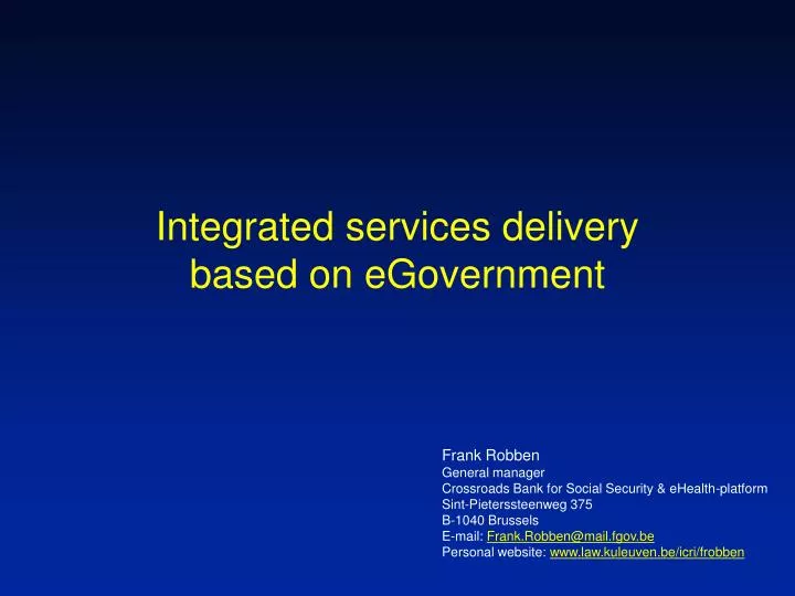 integrated services delivery based on egovernment