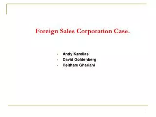 Foreign Sales Corporation Case.