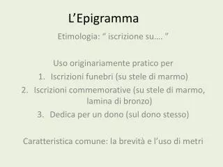 L’Epigramma
