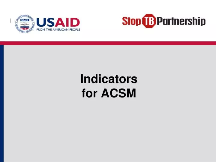 indicators for acsm