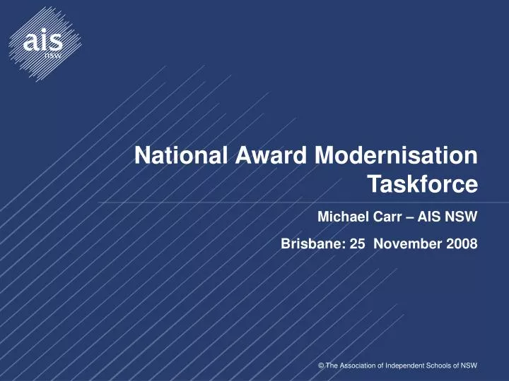 national award modernisation taskforce