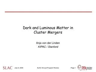 Dark and Luminous Matter in Cluster Mergers