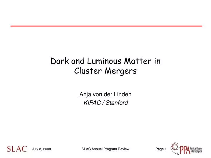 dark and luminous matter in cluster mergers