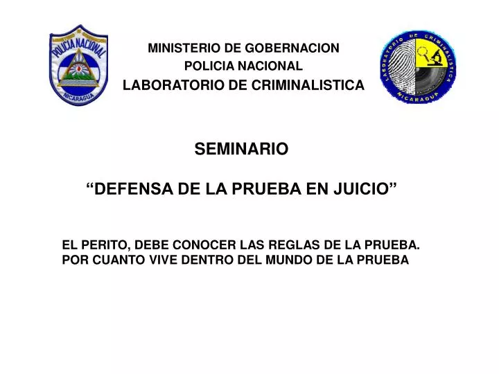 ministerio de gobernacion policia nacional laboratorio de criminalistica