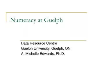 Numeracy at Guelph