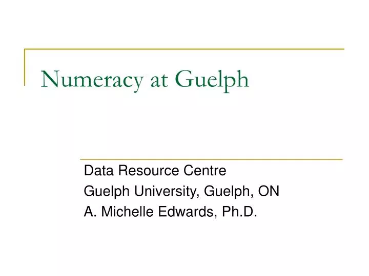 numeracy at guelph