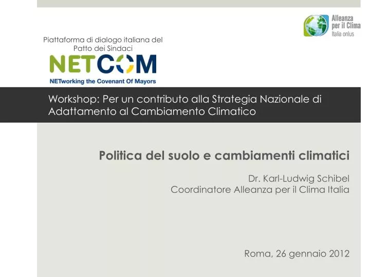 workshop per un contributo alla strategia nazionale di adattamento al cambiamento climatico
