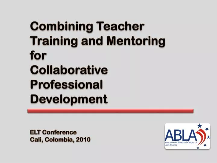 combining teacher training and mentoring for collaborative professional development
