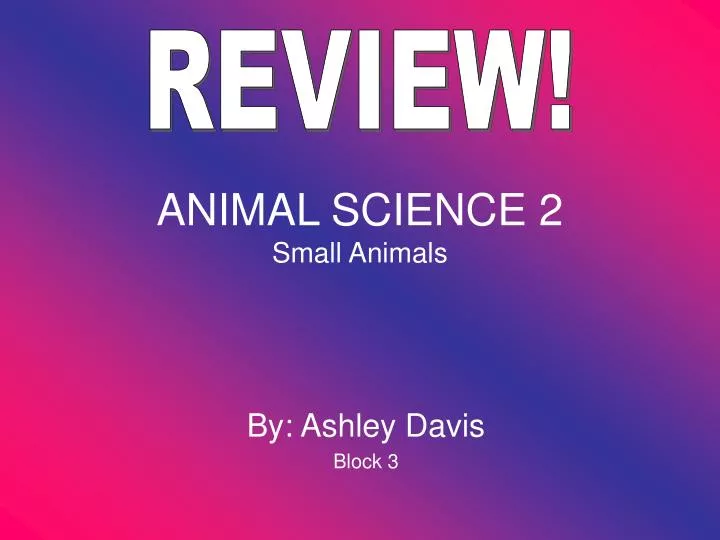 animal science 2 small animals