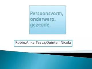 persoonsvorm onderwerp gezegde