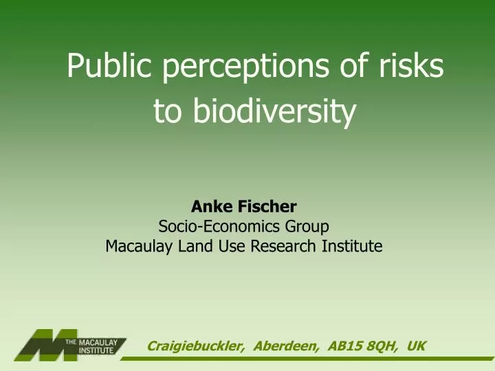 public perceptions of risks to biodiversity