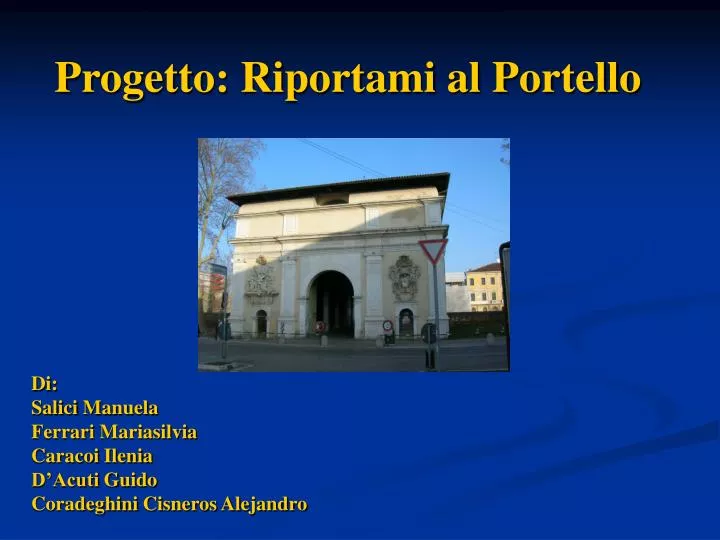 progetto riportami al portello