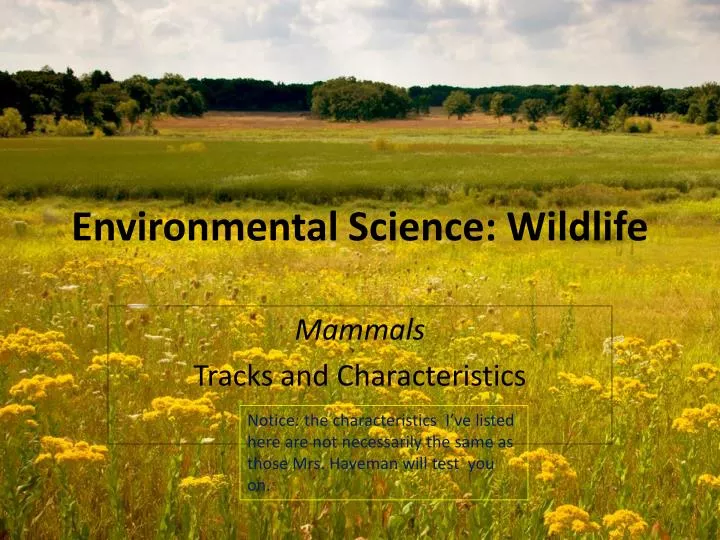 environmental science wildlife