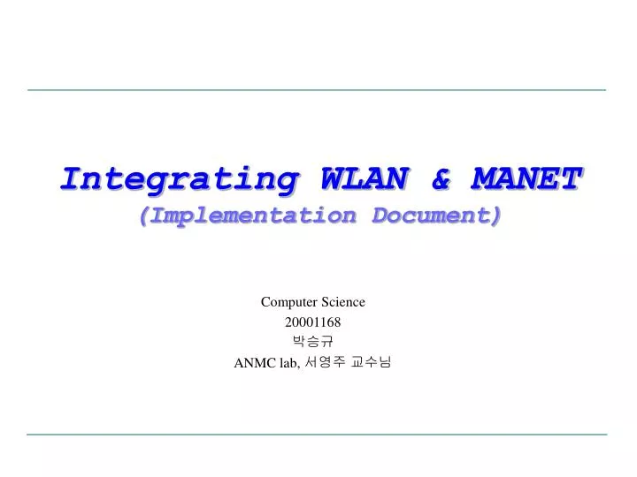 integrating wlan manet implementation document